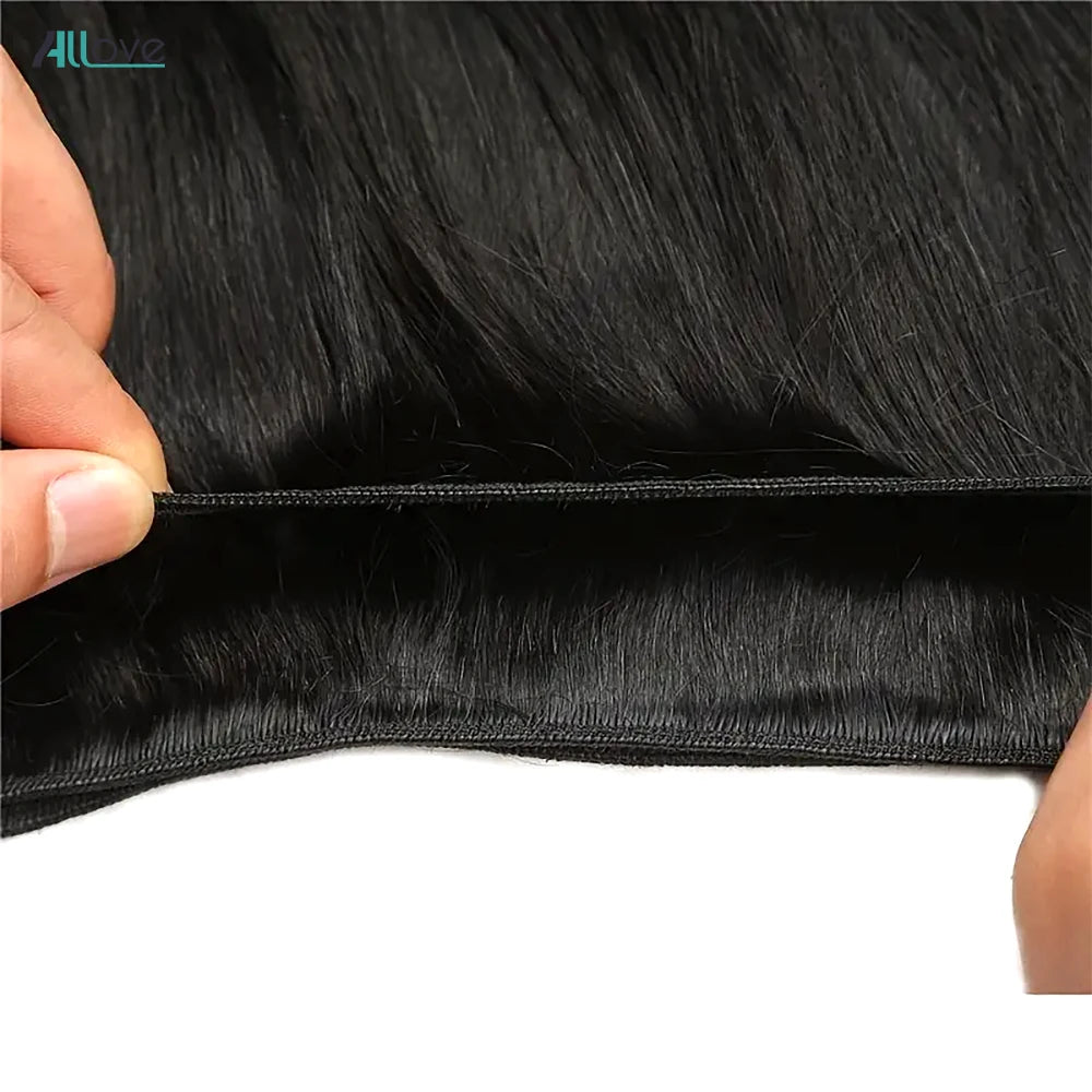 Allove Bundles Human Hair Bone Straight Bundles Brazilian Hair Weave Bundles 1/3/4 PCS 30 32 Inch Remy Hair Extensions For Women